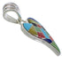 Multicolor Inlay Southwest Sterling Silver Heart Pendant PX28800