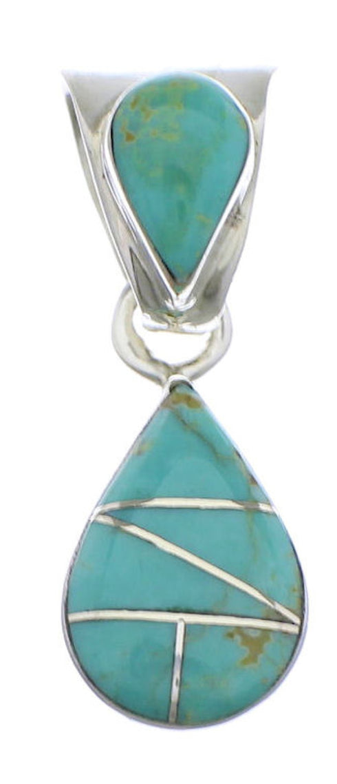 Tear Drop Jewelry Turquoise Inlay Pendant PX28859