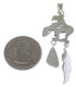 Southwest End Of The Trail Feather Turquoise Silver Pendant PX28869