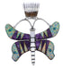 Multicolor Butterfly Genuine Sterling Silver Slide Pendant PX23701