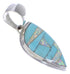 Southwest Sterling Silver Turquoise And Opal Inlay Pendant EX30615