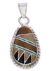 Multicolor Inlay And Silver Southwest Jewelry Pendant PX29555