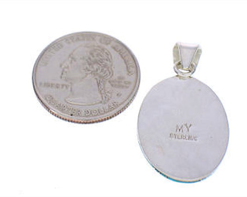 Turquoise Inlay Genuine Sterling Silver Pendant PX29568