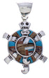 Southwestern Multicolor Sterling Silver Turtle Jewelry Pendant PX29429
