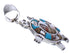 Southwestern Multicolor Sterling Silver Turtle Jewelry Pendant PX29429