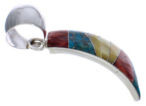 Multicolor Inlay And Silver Southwestern Pendant PX29453
