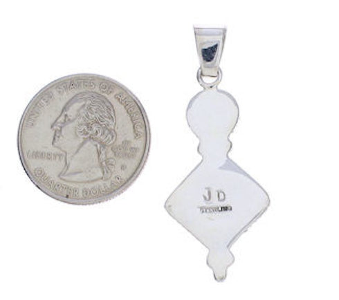 Genuine Sterling Silver Multicolor Inlay Slide Pendant TX28826