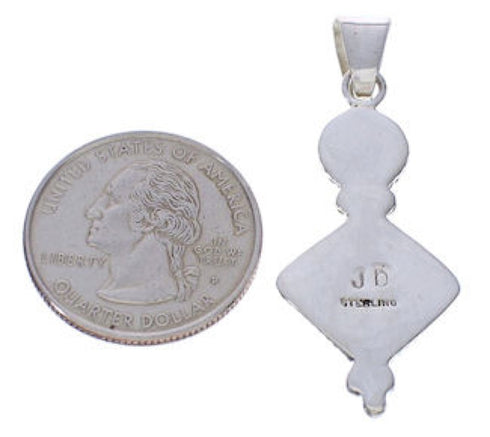 Genuine Sterling Silver Turquoise Inlay Slide Pendant TX28833