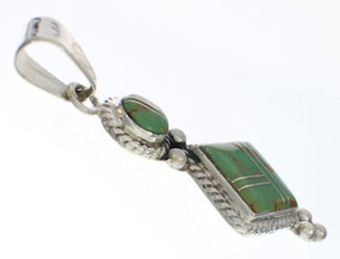 Sterling Silver Turquoise Inlay Southwest Slide Pendant TX28840