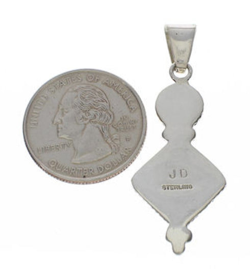 Southwestern Sterling Silver Multicolor Inlay Slide Pendant TX28844