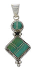 Genuine Sterling Silver Turquoise Inlay Southwest Pendant TX28846