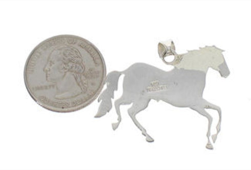Southwest Multicolor And Sterling Silver Horse Pendant EX29387