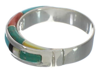 Genuine Sterling Silver Multicolor Ring Size 7-3/4 EX41673