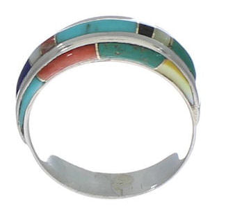 Genuine Sterling Silver Multicolor Ring Size 7-3/4 EX41673