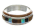Sterling Silver Multicolor Inlay Ring Size 7-1/2 EX41763