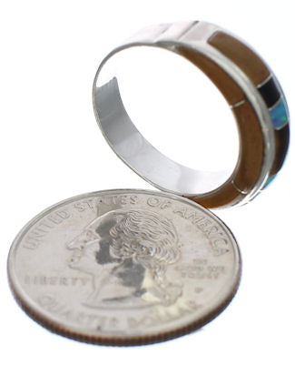 Multicolor Inlay Southwestern Ring Size 4-1/2 EX41773
