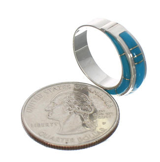 Southwest Sterling Silver Turquoise Ring Size 7-3/4 EX41882