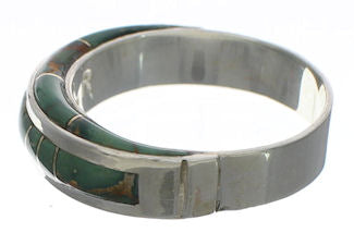 Turquoise Inlay Sterling Silver Ring Size 4-3/4 EX41885