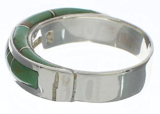 Sterling Silver Turquoise Inlay Ring Size 4-3/4 EX41894