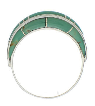 Genuine Sterling Silver Turquoise Ring Size 7-1/4 EX41943