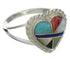 Multicolor And Sterling Silver Heart Ring Size 5-1/4 EX41967