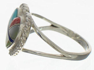 Multicolor And Sterling Silver Heart Ring Size 5-1/4 EX41967