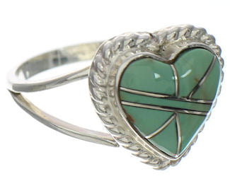 Turquoise Inlay Southwest Heart Ring Size 6-1/2 EX42030