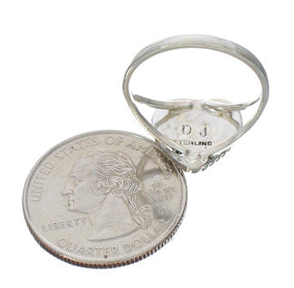 Silver Turquoise Southwestern Heart Ring Size 8-1/4 YX81391