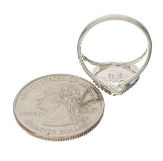 Sterling Silver Turquoise Heart Ring Size 5-3/4 EX42123