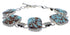 Southwest Turquoise Sterling Silver Link Bracelet Jewelry EX23967