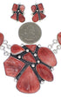 Red Oyster Shell Southwest Link Necklace And Earrings Set EX32907