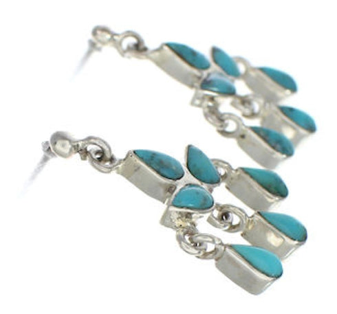 Southwestern Turquoise And Silver Earrings PX24559