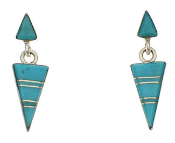 Turquoise Southwestern Silver Post Dangle Earrings Jewelry PX24565