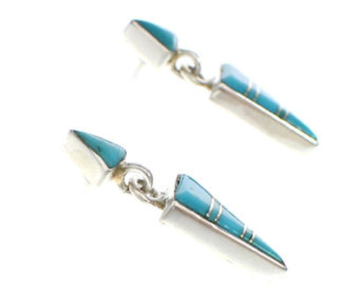 Turquoise Southwestern Silver Post Dangle Earrings Jewelry PX24565
