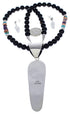 Silver Multicolor Necklace Pendant Earrings Set PX35187