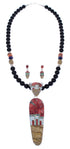 Native American Village Multicolor Inlay Pendant Necklace Set PX35216