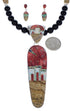 Native American Village Multicolor Inlay Pendant Necklace Set PX35216