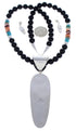 Genuine Sterling Silver And Multicolor Necklace And Earring Set PX35238