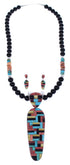 Southwestern Multicolor Pendant Necklace And Earrings Set PX35250