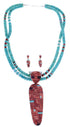 Southwest Authentic Sterling Silver And Multicolor Necklace And Earring Set PX35285
