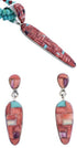 Southwest Authentic Sterling Silver And Multicolor Necklace And Earring Set PX35285