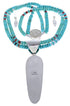 Southwest Authentic Sterling Silver And Multicolor Necklace And Earring Set PX35285