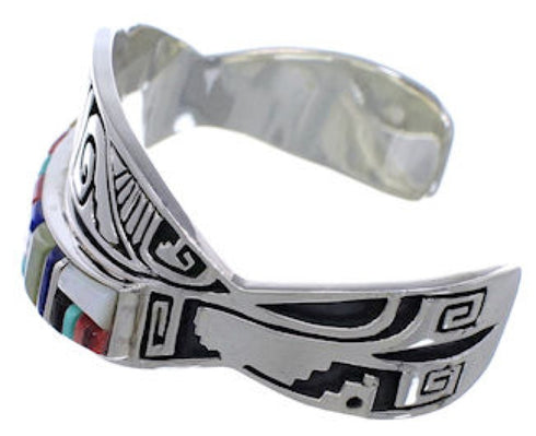 Multicolor Inlay Sterling Silver Jewelry Southwest Bracelet FX27909