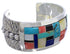 Multicolor Inlay Sterling Silver Southwest Cuff Bracelet FX27901