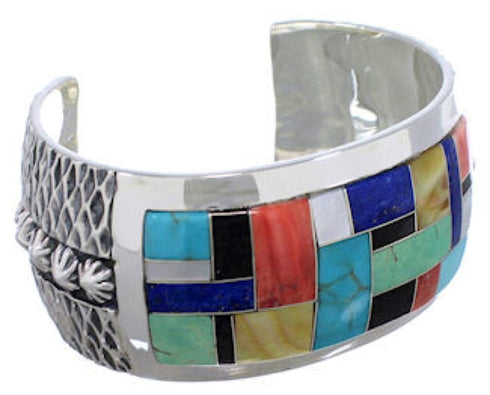 Multicolor Inlay Jewelry Sterling Silver Southwest Bracelet FX27903