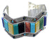 Multicolor Inlay Southwest Sterling Silver Cuff Bracelet FX27892