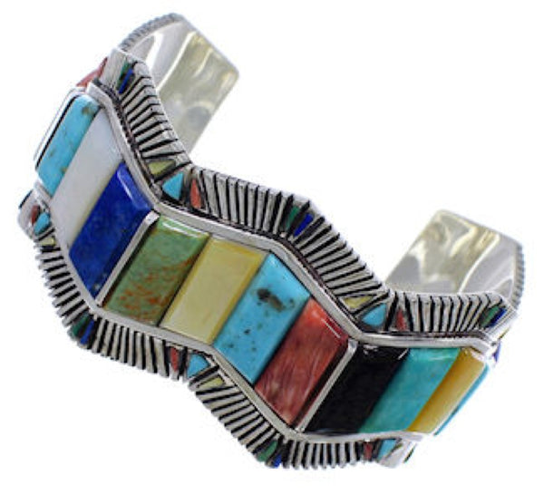 Multicolor Sterling Silver Southwest Cuff Bracelet FX27897