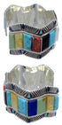 Multicolor Sterling Silver Southwest Cuff Bracelet FX27897