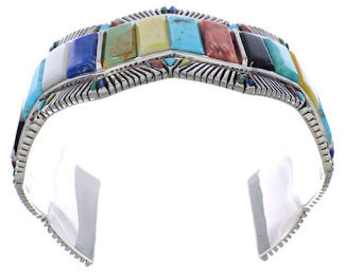 Multicolor Sterling Silver Southwest Cuff Bracelet FX27897