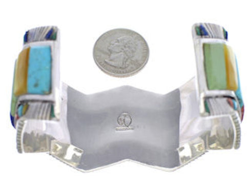 Multicolor Sterling Silver Southwest Cuff Bracelet FX27897
